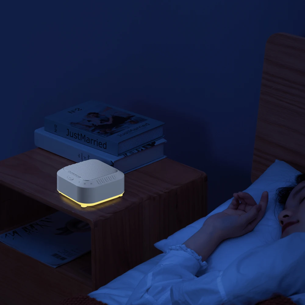 Luzes Noturnas Ajustáveis em Material ABS, Dispositivo de Sono com Música de Embalar, Máquina de Ruído Branco com 28 Sons Relaxantes, Alto-falantes Portáteis Sem Fio - Imagem 5