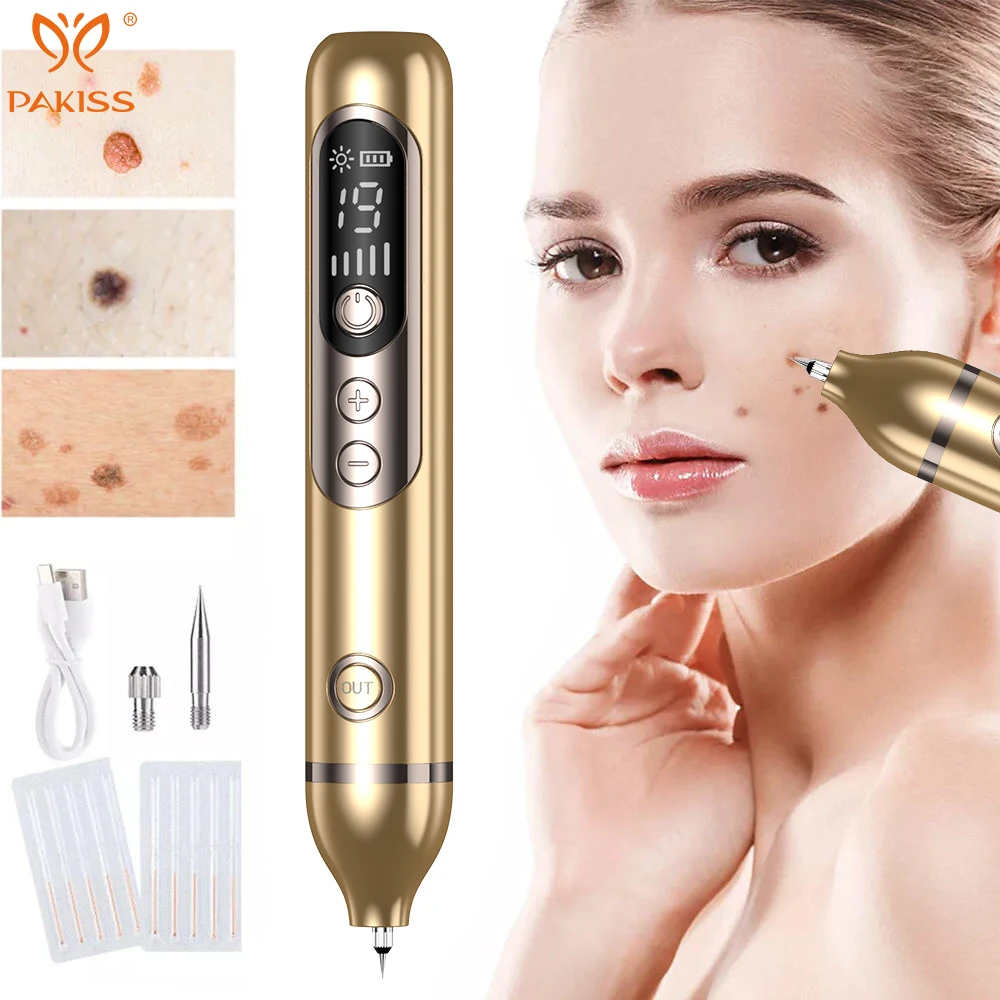 Caneta de Plasma Ajustável em 19 Níveis PAKISS - Removedor de Verrugas, Sinais e Marcas na Pele com Display LCD