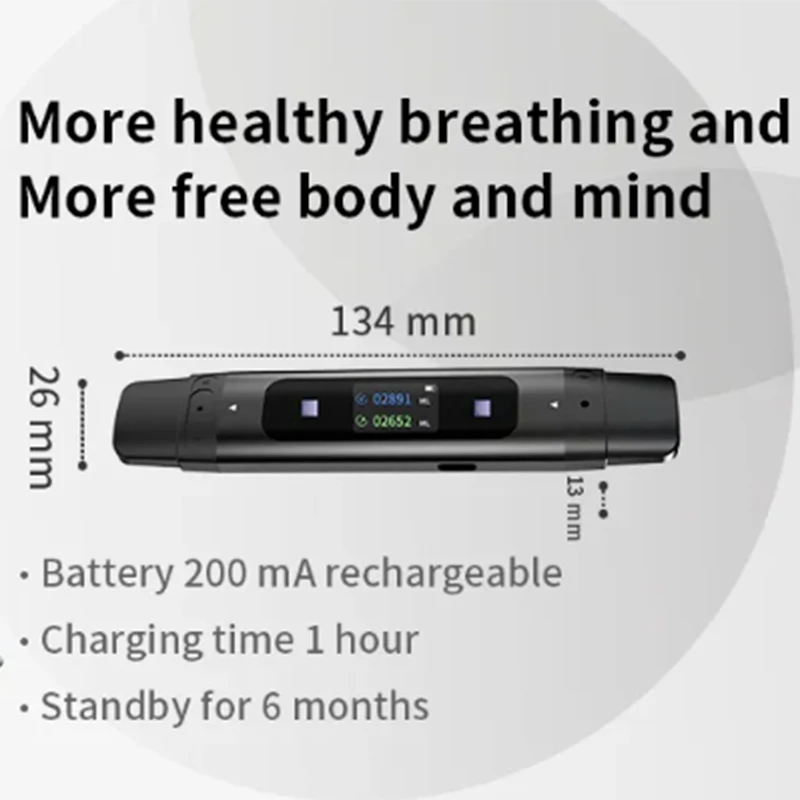 Aplicativo Inteligente para Assistência à Saúde Pulmonar, Monitoramento em Tempo Real, Inalação e Exalação em Canal Duplo, 3 Níveis de Resistência - Imagem 4