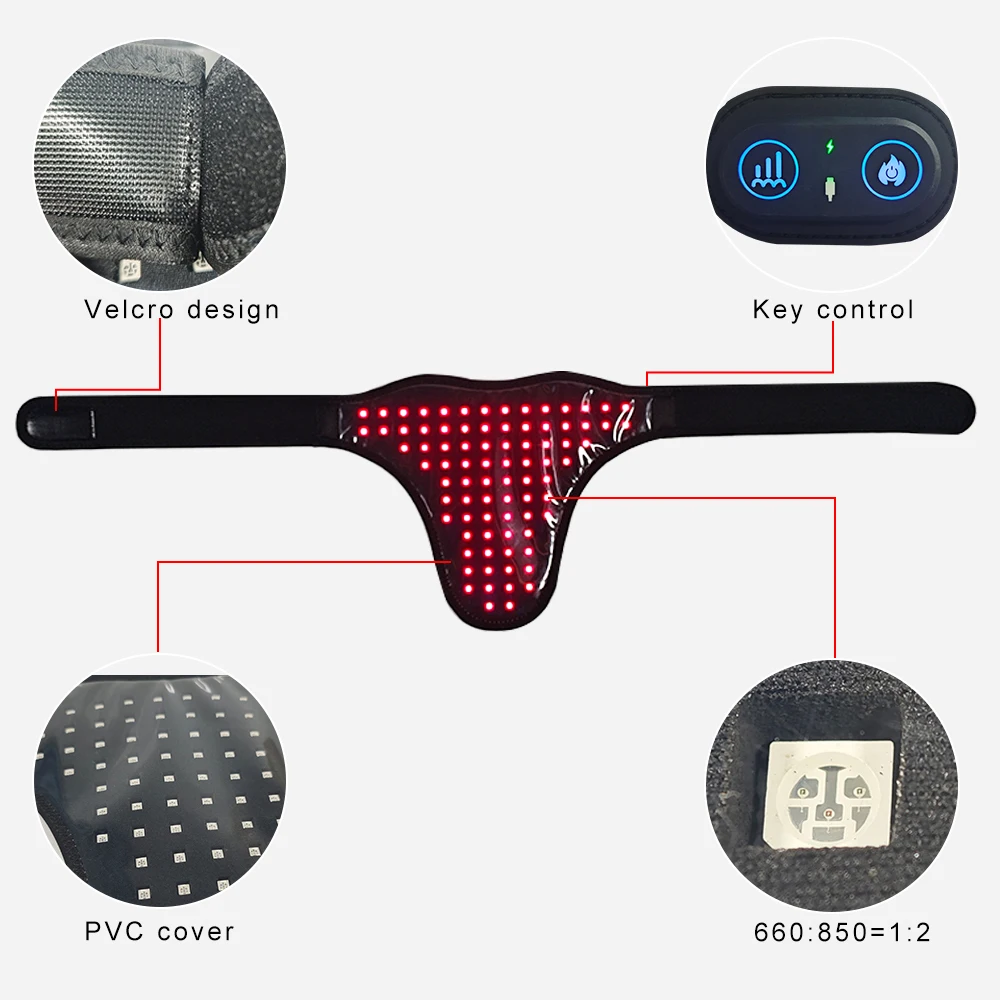New LED Therapy Underwear OEM/ODM Red Light Therapy Belt Chegada Aumenta o Fluxo Sanguíneo Pélvico - Imagem 6