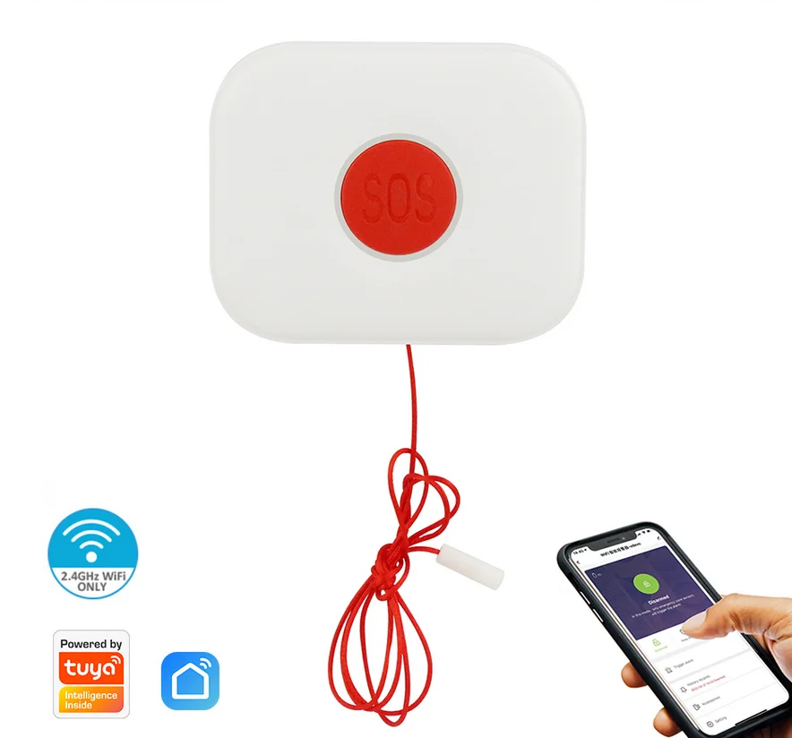 Botão de Alerta de Emergência SOS Auto WiFi para Casa Inteligente para Crianças, Mulheres e Idosos Sistema de Alarme de Segurança - Imagem 2
