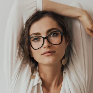 Óculos Ópticos New Big Frame Anti-Blue Light Lady Spectacle Frames com Vermelho e Azul Primavera Pin Temple