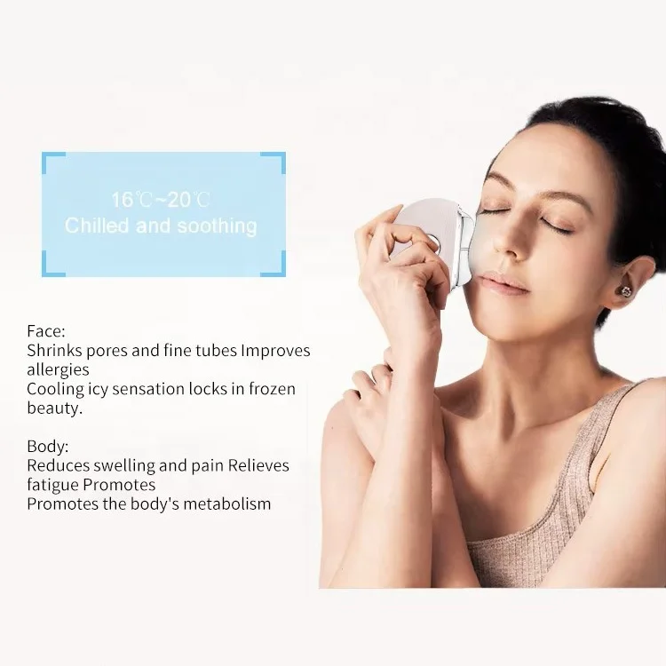 Nova beleza Skincare ferramenta arrefecimento frio Massageador Facial Anti-inchaço Pele aperto rosto lift gua sha gelo dispositivo de beleza facial - Imagem 4
