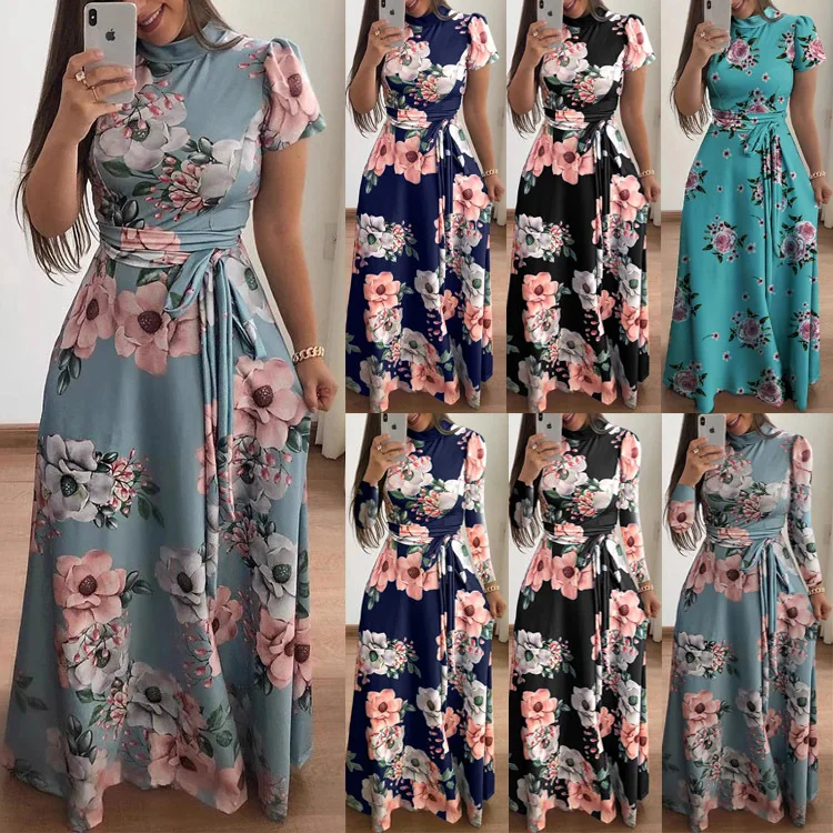 Vestido Feminino de Verão, Vestidos de Festa, Saias Longas de Praia e Vestidos Casuais Florais - Imagem 2