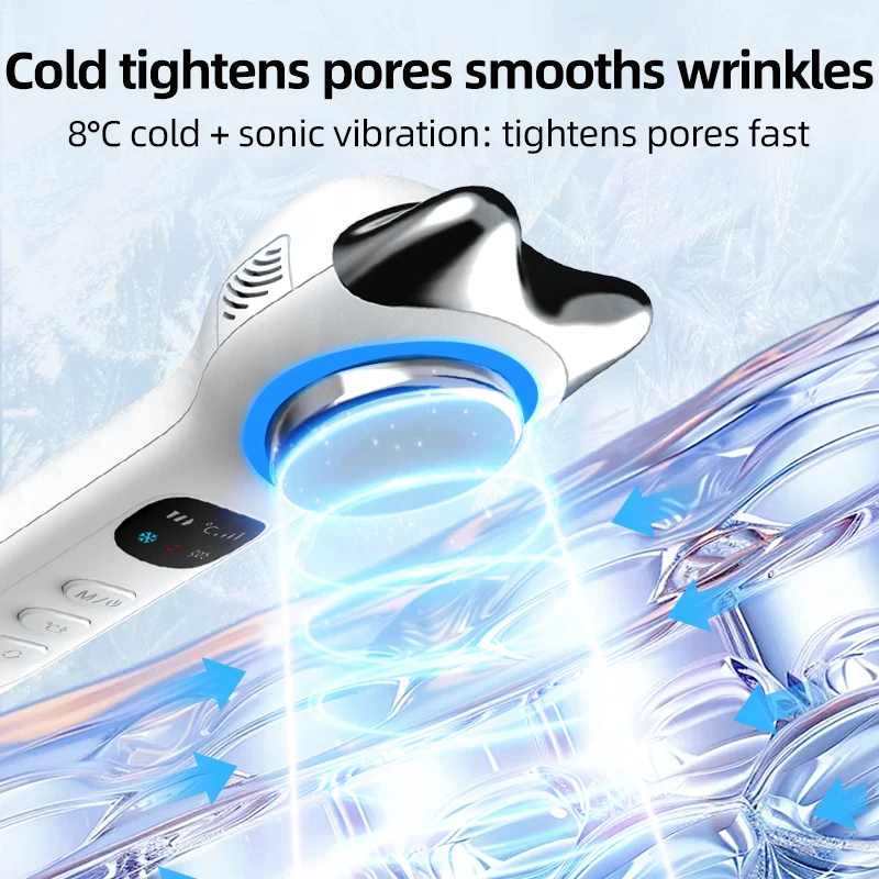 Beleza cuidados pele o melhor presente dispositivo elétrico quente frio cuidados fogo martelo gelo máquina facial beleza instrumento - Imagem 5