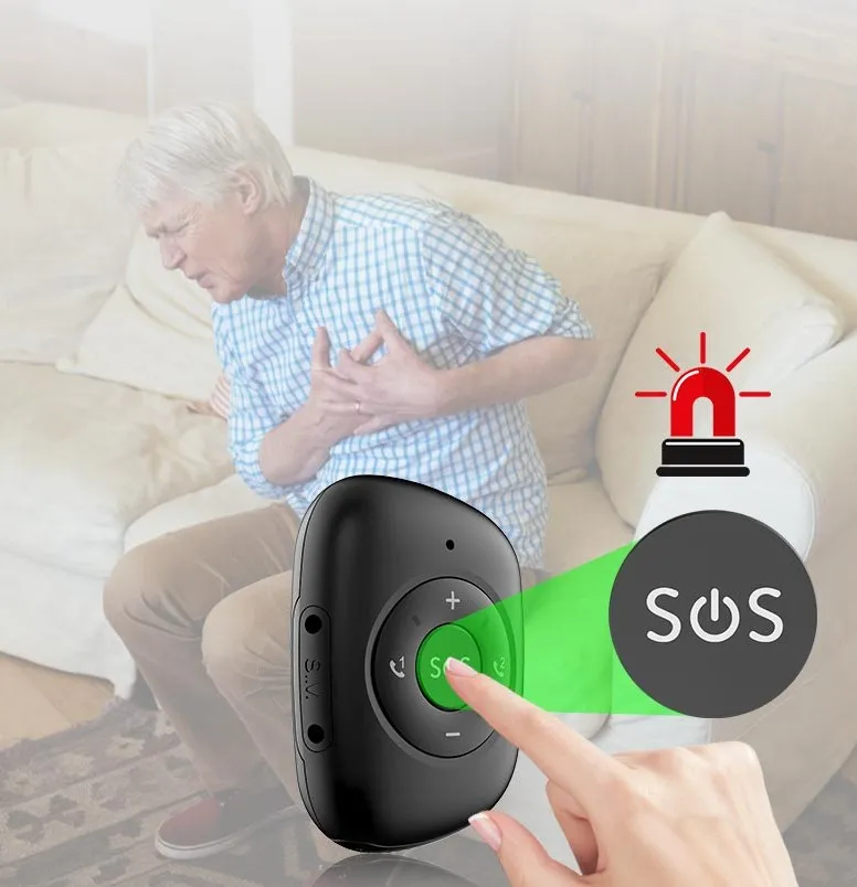 Produtos de Segurança para Idosos Botão Sos 4g Wearable Botão de Pânico com Alarme Queda