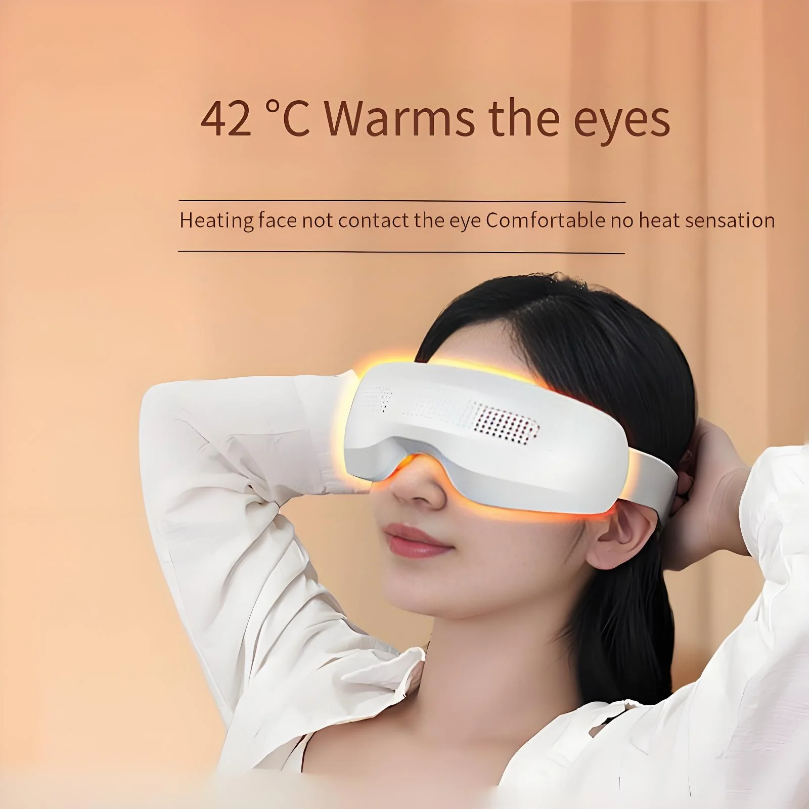 Dispositivo Inteligente de Cuidado Ocular Elétrico Recarregável com Calor e Vibração para Alívio da Fadiga, Olheiras e Relaxamento da Enxaqueca - Imagem 3