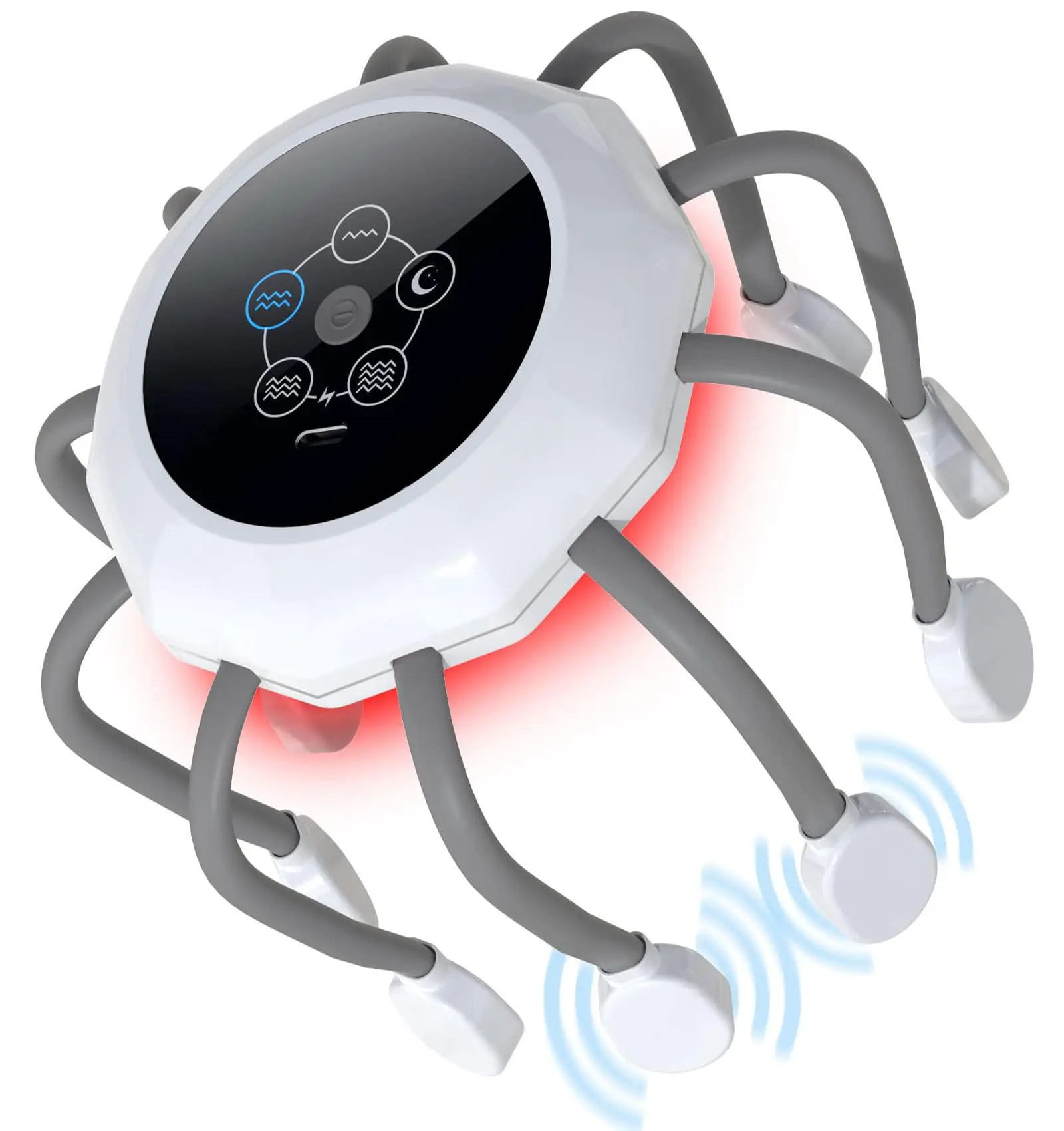 Máquina elétrica portátil sem fio para massagear cabelos com luz vermelha relaxante - Imagem 7