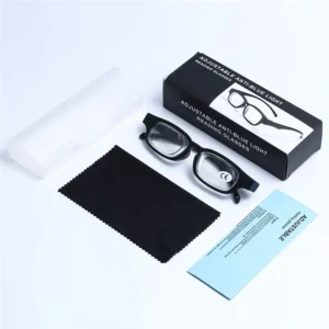 Óculos de Leitura Inteligentes para Idosos com Lentes de Comprimento Focal Ajustável e Proteção Anti-luz Azul, Armação TR90, Grau 100-400 para