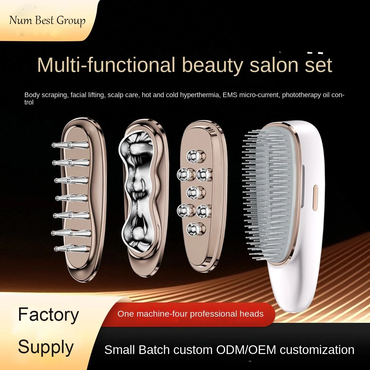 Conjunto de Massageador Facial Elétrico 4 em 1 com Cabeçotes Intercambiáveis para Cuidados com o Rosto, Gua Sha, Cuidados com o Couro - Imagem 4