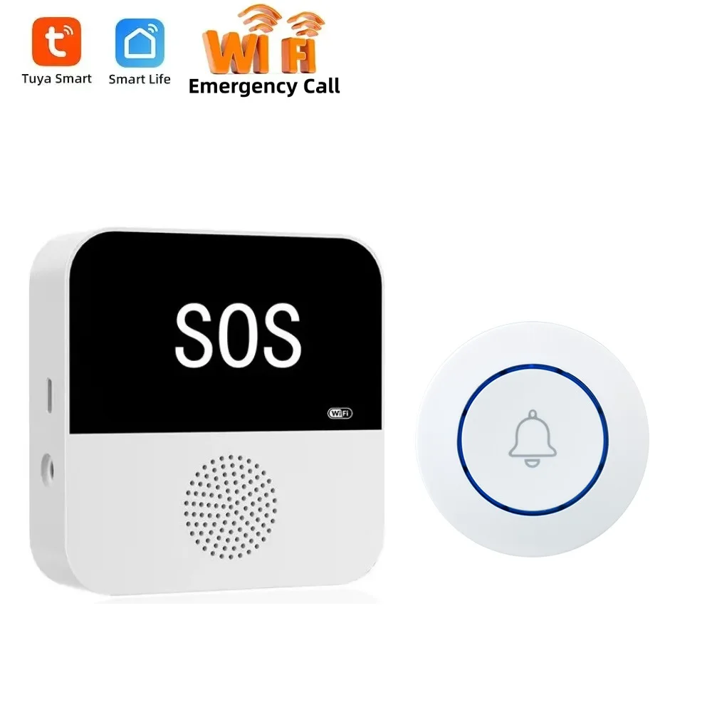 Botão de Chamada Elétrico Sem Fio Inteligente Tuya Controle por Aplicativo WiFi Botão de Emergência SOS Sensor de Alarme Monitoramento - Imagem 8