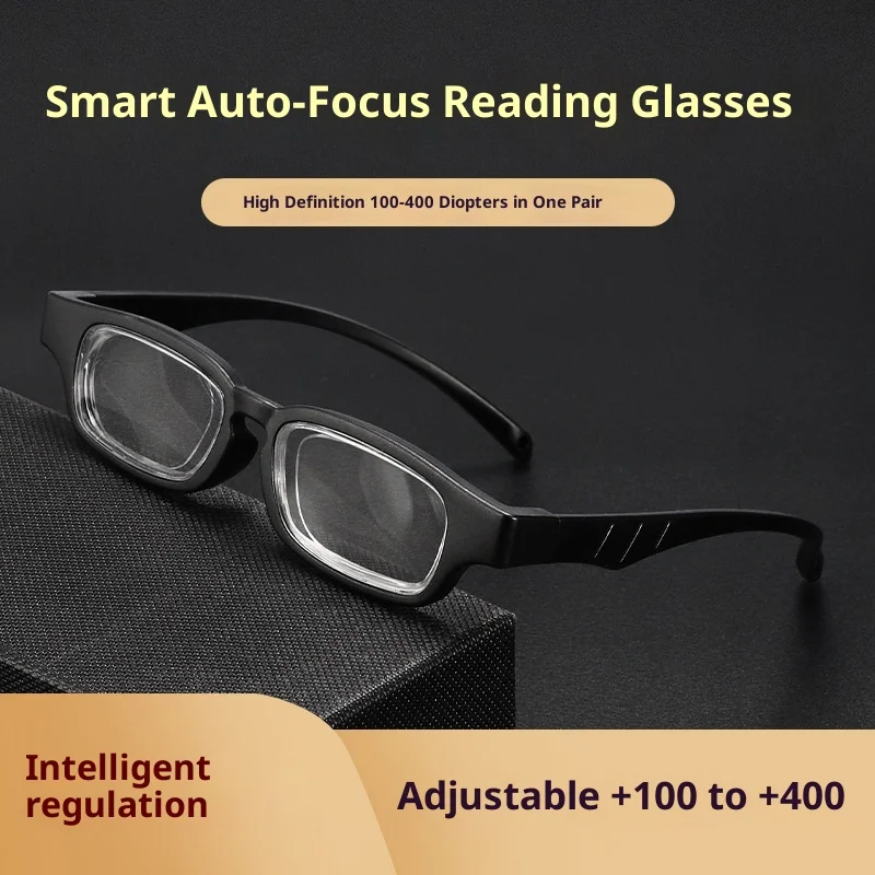 Óculos de Leitura Inteligentes para Idosos com Lentes de Comprimento Focal Ajustável e Proteção Anti-luz Azul, Armação TR90, Grau 100-400 para - Imagem 6