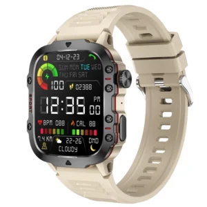Relógio Inteligente QX11 para Esportes ao Ar Livre com Monitoramento de Oxigênio no Sangue, Frequência Cardíaca e Sono, 420mAh, 100+ Modos de Esporte, Relógio Inteligente à Prova d'Água IP68