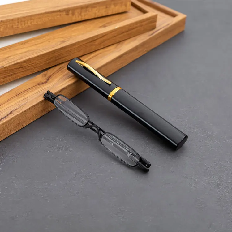 Óculos de Leitura Portáteis Ultraleves para Idosos com Armação de Mola e Suporte para Caneta HD Mini - Imagem 3