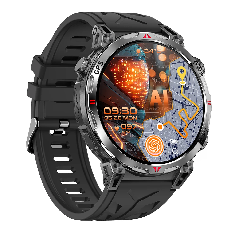 Novo Relógio Inteligente Masculino KC93 Redondo com GPS, Tela AMOLED de 1,56 Polegadas, Bússola, ChatGPT, Monitoramento de Saúde, À Prova D'Água 30M, Relógio Inteligente para Atividades ao Ar Livre - Imagem 4