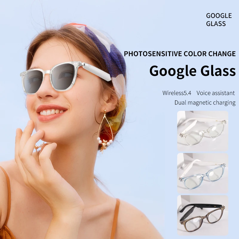 Óculos de Sol Inteligentes GS07 com Tradução por IA para Homens e Mulheres, Proteção UV400, Lentes Fotocromáticas à Prova d'Água IPX-5, Óculos Inteligentes - Imagem 3