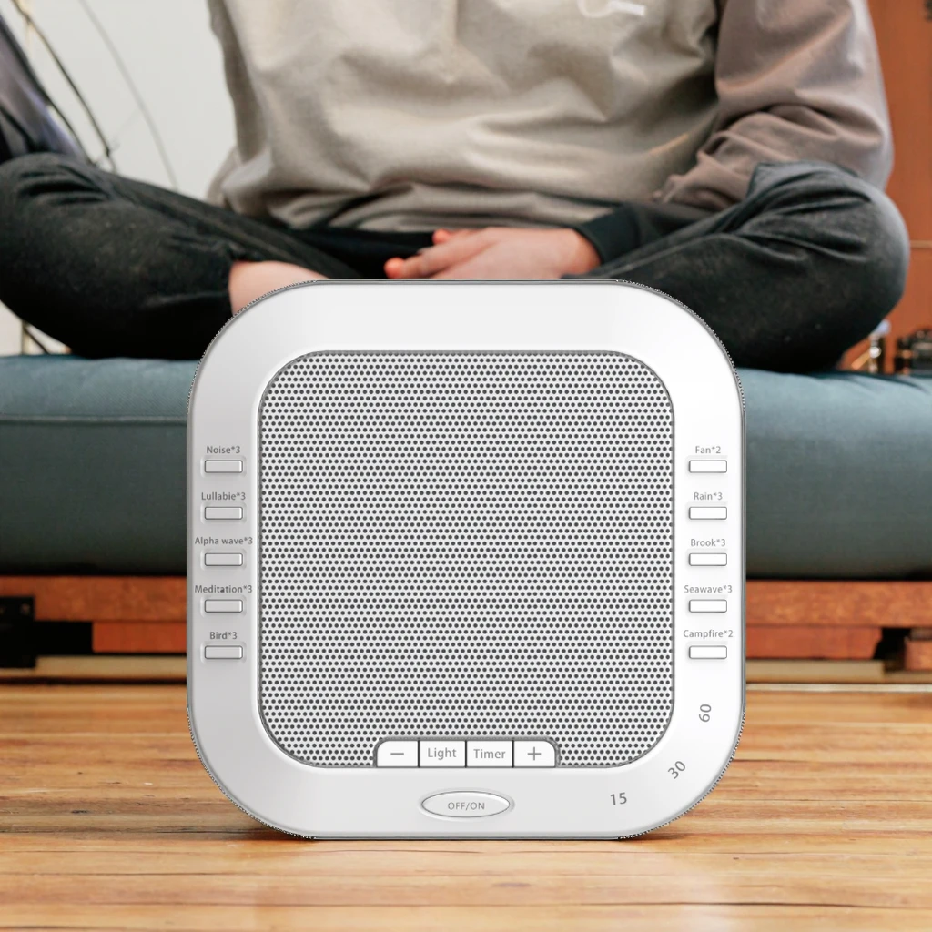Luzes Noturnas Ajustáveis em Material ABS, Dispositivo de Sono com Música de Embalar, Máquina de Ruído Branco com 28 Sons Relaxantes, Alto-falantes Portáteis Sem Fio - Imagem 3
