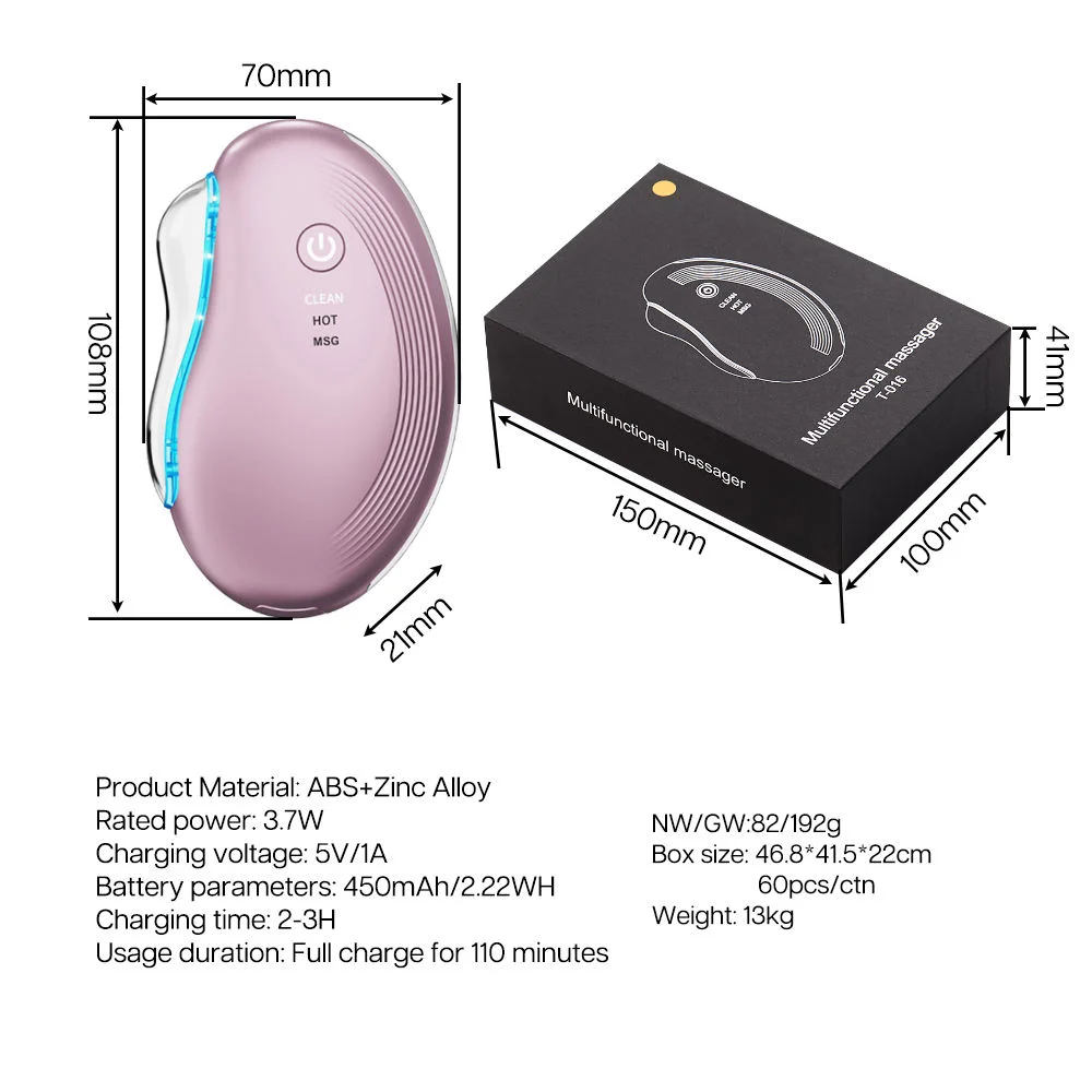 Massageador Facial Elétrico Portátil Sem Fio para Uso Doméstico, Spa de Beleza para a Pele, Gua Sha - Imagem 6