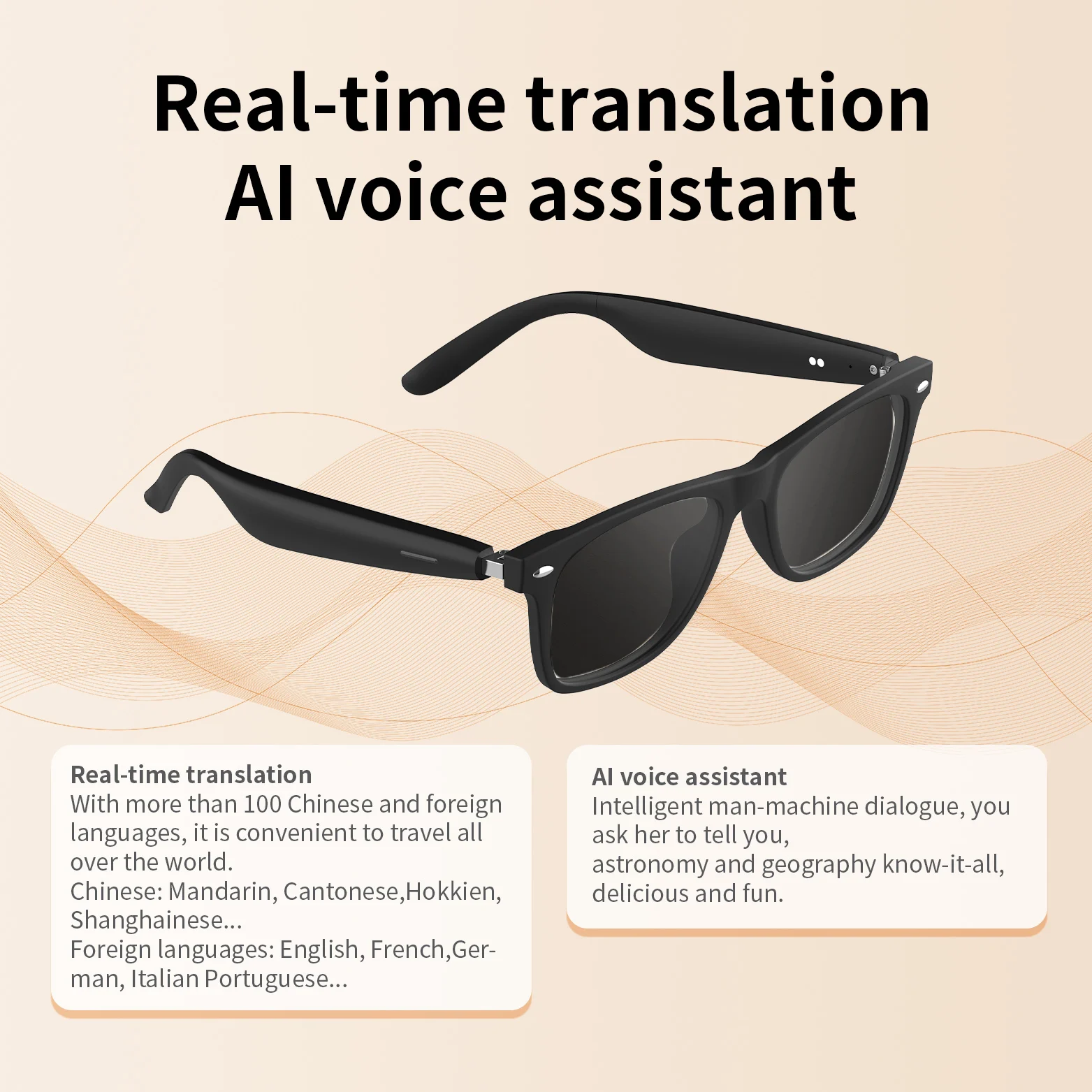 Óculos Inteligentes Magic Treasure 2025 BGA01 para Homens e Mulheres com Controle de Voz 5.3, Assistente de IA, IP65 à Prova d'Água e Carregamento Magnético - Imagem 4