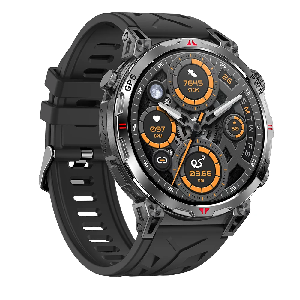 Novo Relógio Inteligente Masculino KC93 Redondo com GPS, Tela AMOLED de 1,56 Polegadas, Bússola, ChatGPT, Monitoramento de Saúde, À Prova D'Água 30M, Relógio Inteligente para Atividades ao Ar Livre - Imagem 3