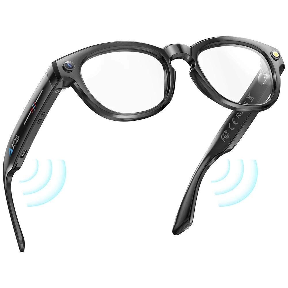 Óculos Inteligentes GS380 com Câmera, Lanterna, Gravação de Fotos e Vídeos, Tradução, Pedômetro, Distância e Fone de Ouvido Inteligente - Imagem 5
