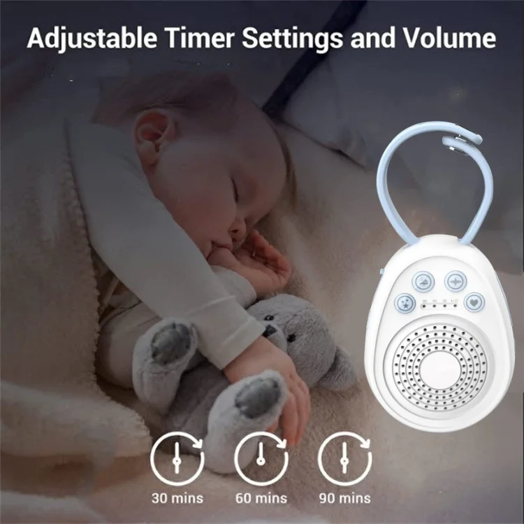 Máquina de Som Branco para Bebês com Longa Duração de Bateria e Sons Relaxantes, Presente para Chá de Bebê, Auxiliar de Sono para Adultos em Viagens - Imagem 2
