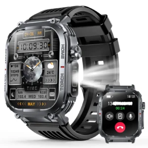 Relógio Inteligente para Esportes ao Ar Livre S320B com Tela Grande HD, à Prova d'Água até 3ATM, Lanterna e Monitor de Fitness