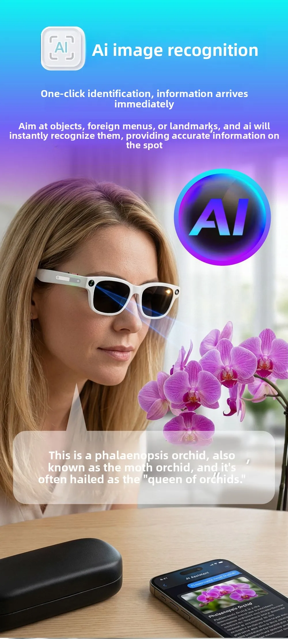 Novos Óculos Inteligentes AIMB-S1 com Câmera de 5MP, Reprodução de Música, Gravação de Chamadas + Gravação de Vídeo + Tradução por IA + - Imagem 11