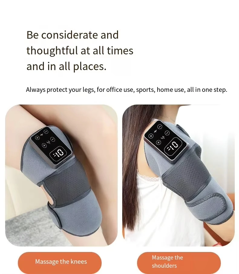 Novo Massageador Vibratório Recarregável com Aquecimento e Compressão de Ar para Terapia de Reabilitação de Pernas e Suporte para Joelhos de Idosos - Imagem 3