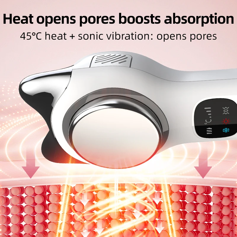 Beleza cuidados pele o melhor presente dispositivo elétrico quente frio cuidados fogo martelo gelo máquina facial beleza instrumento - Imagem 4