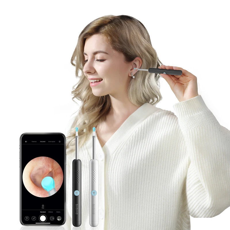 Ferramentas Médicas de Diagnóstico Bebird-R1, Otoscópio de Fibra Óptica de Baixo Custo, Câmera Mini Endoscópio para Limpeza de Ouvidos
