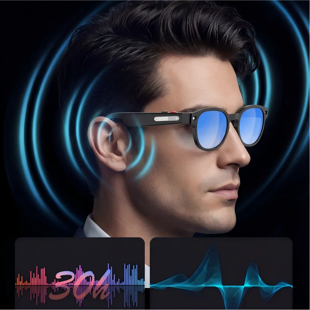 Óculos de Sol Inteligentes AI AIMB-S1 com Câmera, Lentes 3 em 1, Anti-Luz Azul, Wi-Fi, Anti-Vibração, ChatGPT, Óculos Inteligentes 1080P - Imagem 5