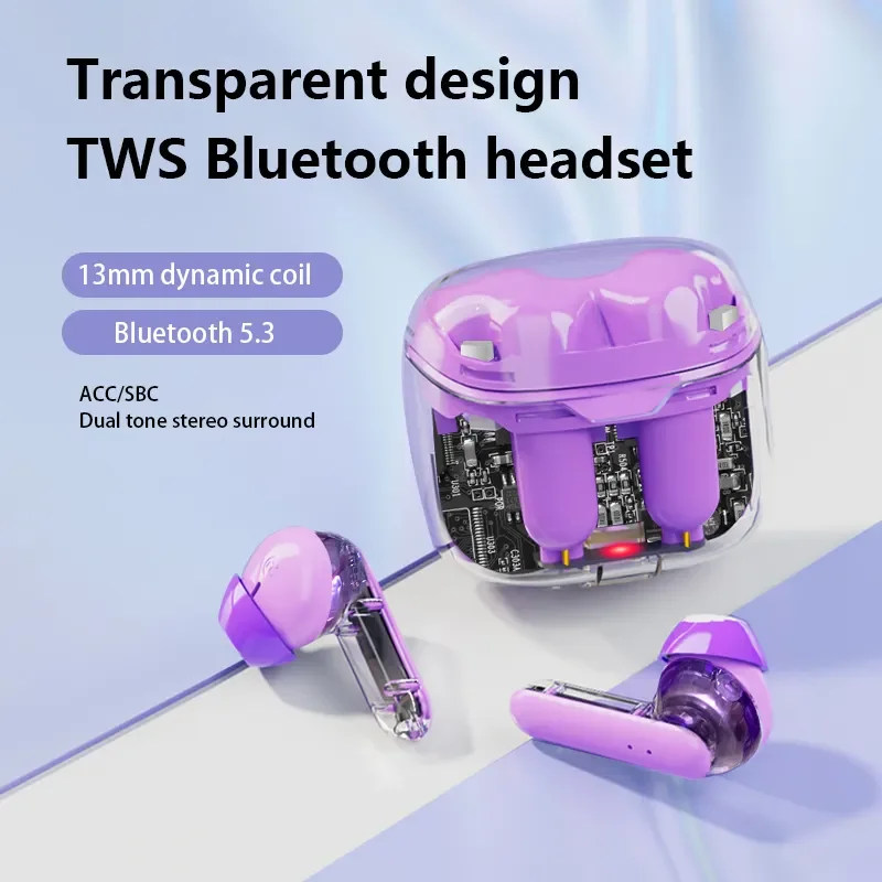 TWS Earphones auscultadores transparentes - Imagem 3