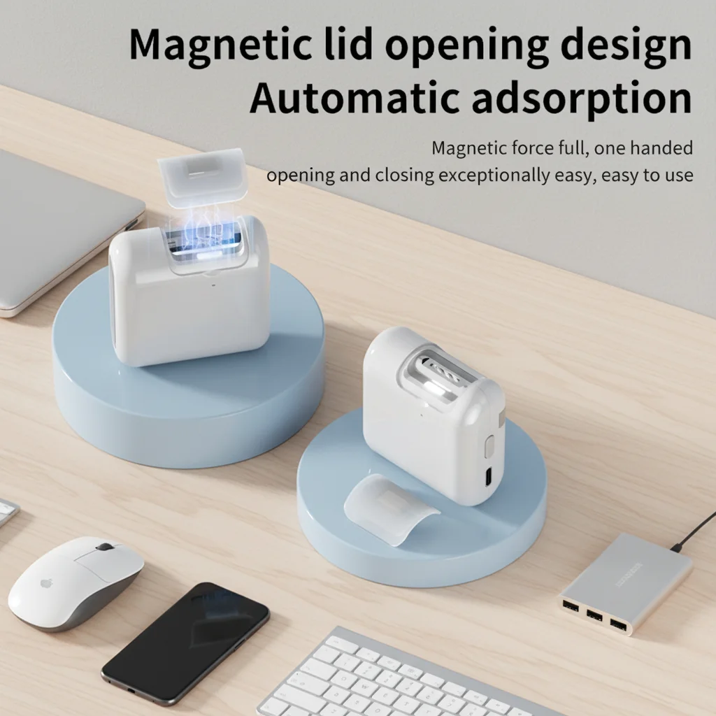 Cortador de Unhas Elétrico Recarregável Totalmente Automático, Design Inteligente Portátil, Anti-Entalamento para Idosos e Bebês, Polidor de Unhas Elétrico - Imagem 4