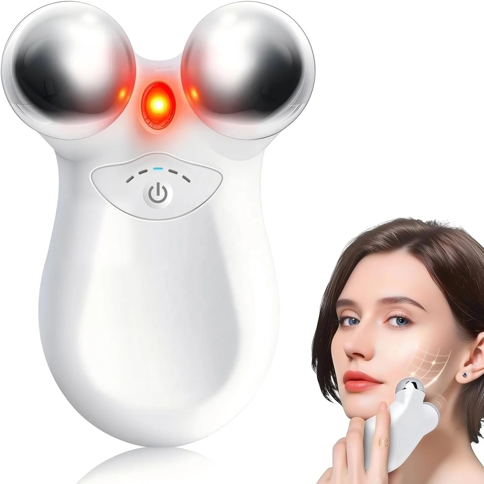 Dispositivo Elétrico Portátil 3D para Rejuvenescimento Facial com Infusão de Essência e Massagem Quente V-Face - Imagem 3