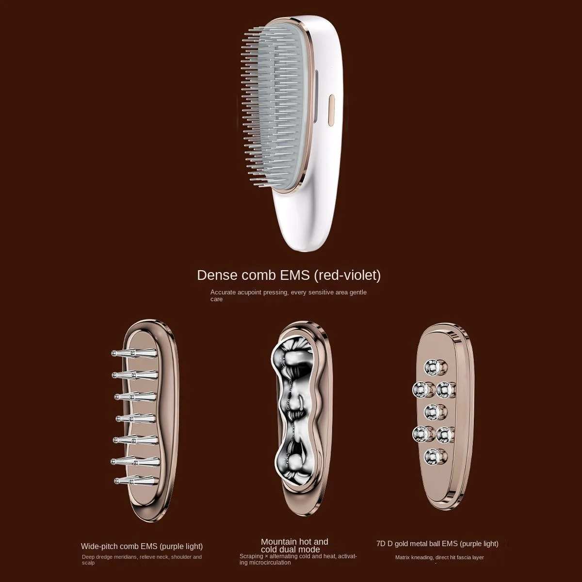 Conjunto de Massageador Facial Elétrico 4 em 1 com Cabeçotes Intercambiáveis para Cuidados com o Rosto, Gua Sha, Cuidados com o Couro - Imagem 6