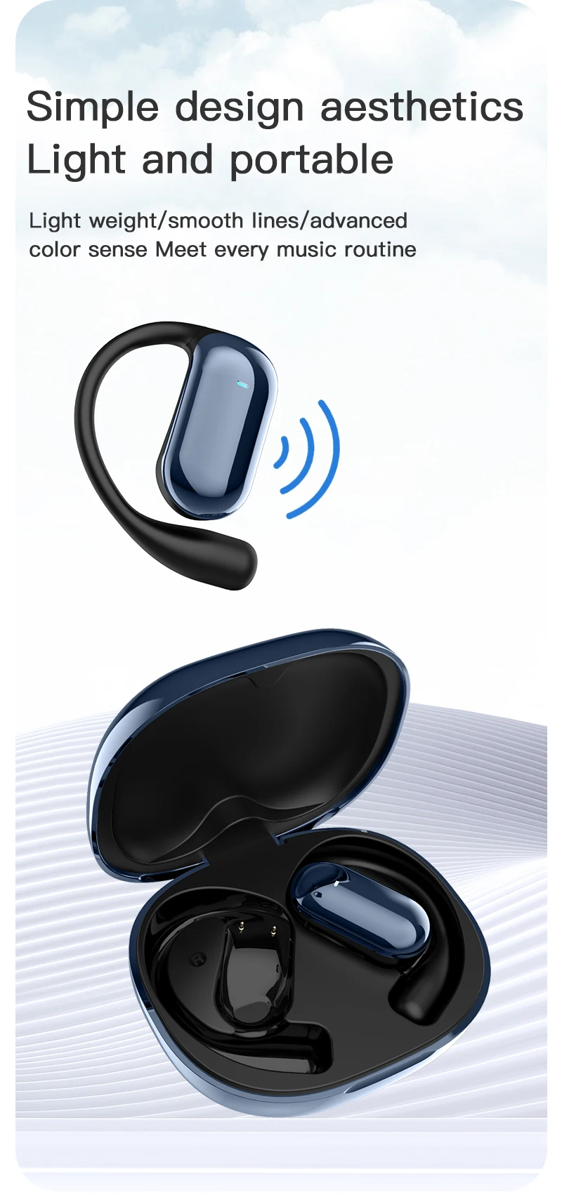 3-em-1 AI Language Translator Earbuds Tempo real OWS HD Som Qualidade Longa Vida útil da bateria 144 Idiomas Touch Screen 5G - Imagem 12