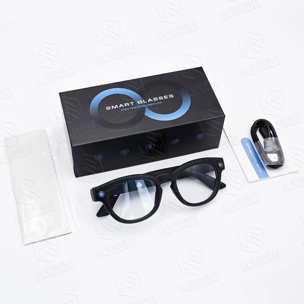 Óculos Inteligentes GS380 com Câmera, Lanterna, Gravação de Fotos e Vídeos, Tradução, Pedômetro, Distância e Fone de Ouvido Inteligente - Imagem 3