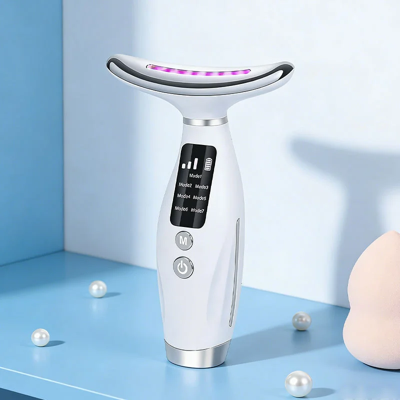 Massageador de Beleza para Lifting Facial e do Pescoço 2026 com Luz de 7 Cores, Aquecimento e Vibração, Alimentado por USB para Uso Doméstico - Imagem 5