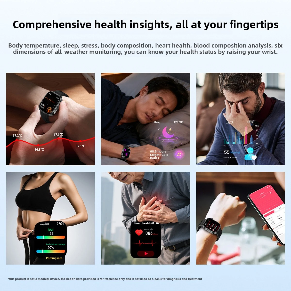 Relógios Inteligentes com Tela AMOLED de Alta Definição para Monitoramento de Frequência Cardíaca, Sono, Oxigênio no Sangue e Pressão - Imagem 4
