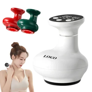 Massageador Elétrico Recarregável 3 em 1 com 6 Níveis de Terapia de Ventosaterapia Aquecida e Máquina de Massagem a Vácuo com 30 Minutos de Autonomia