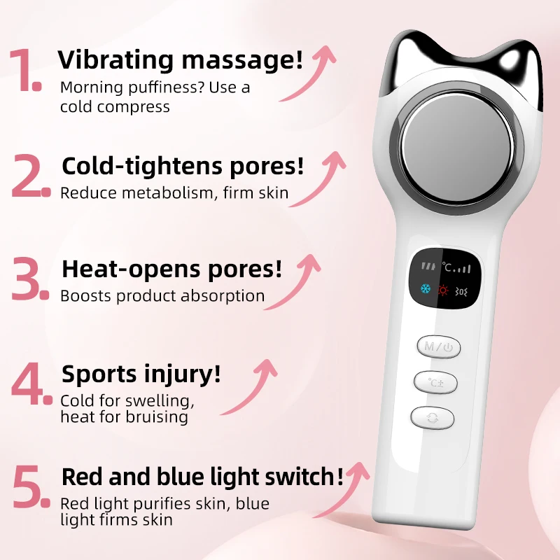 Beleza cuidados pele o melhor presente dispositivo elétrico quente frio cuidados fogo martelo gelo máquina facial beleza instrumento