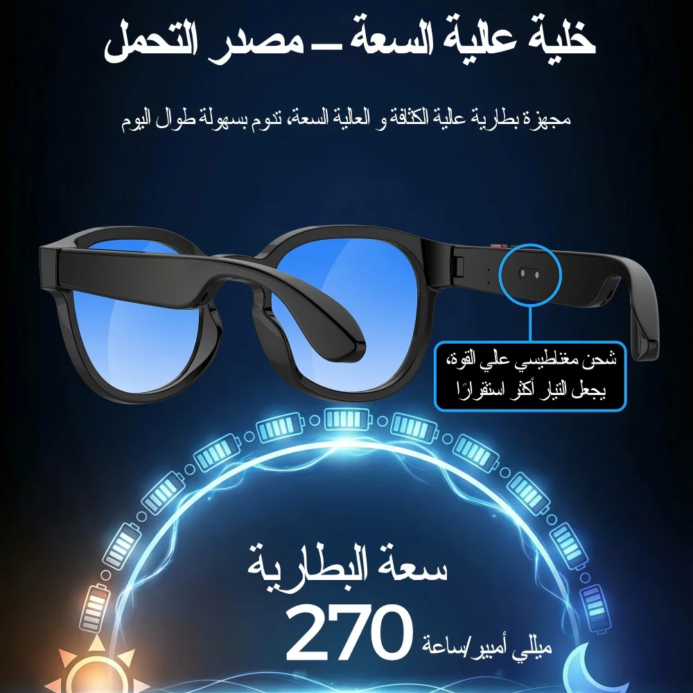 Óculos de Sol Inteligentes AI AIMB-S1 com Câmera, Lentes 3 em 1, Anti-Luz Azul, Wi-Fi, Anti-Vibração, ChatGPT, Óculos Inteligentes 1080P - Imagem 4