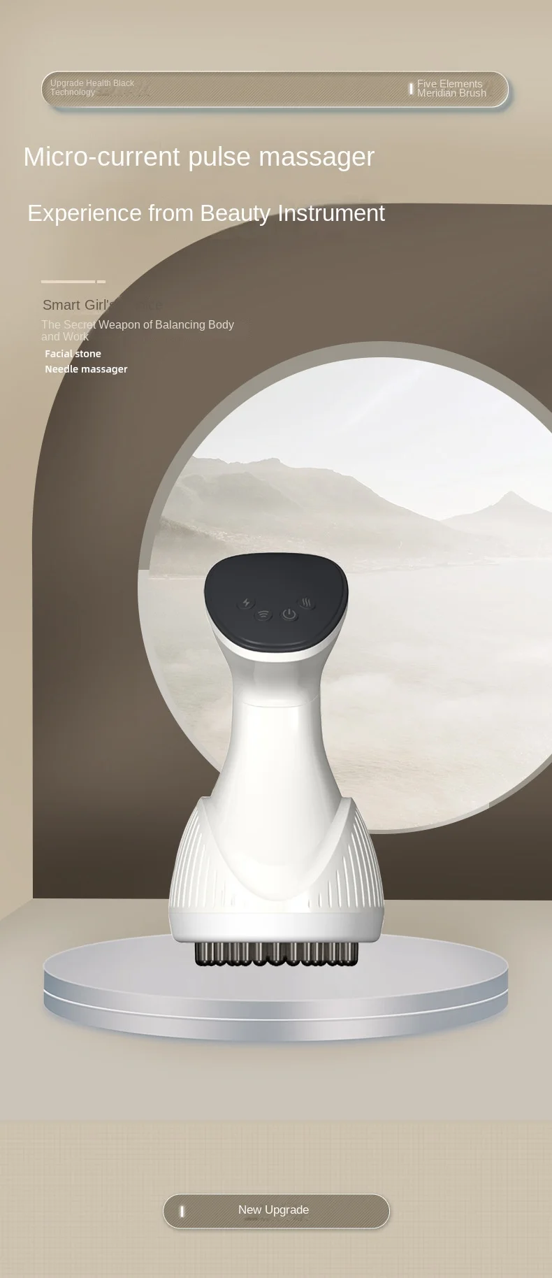 Escova Elétrica Meridian Inteligente para Massagem Abdominal, Vibração, Luz Vermelha e Drenagem para Ombros e Pescoço - Imagem 8