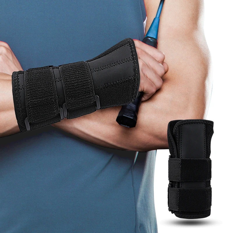 Suporte de Pulso Esportivo para Adultos em Aço Inoxidável Ajustável com Tala e Faixa de Compressão - Imagem 5
