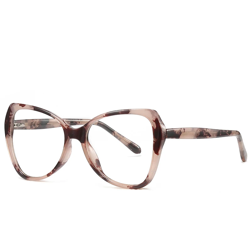 Óculos Ópticos New Big Frame Anti-Blue Light Lady Spectacle Frames com Vermelho e Azul Primavera Pin Temple - Imagem 5