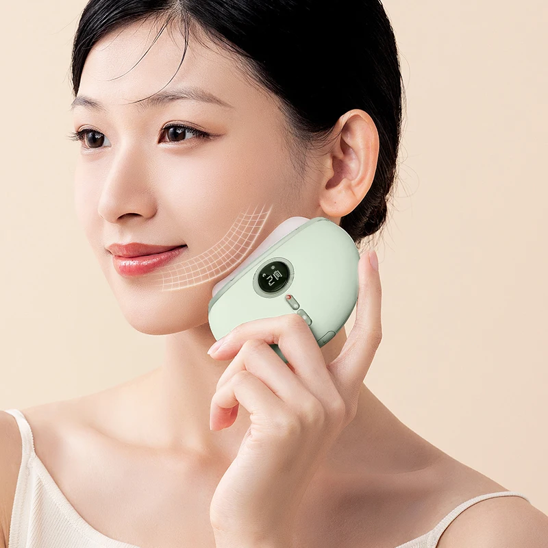 Massageador Facial de Jade Recarregável Tech Love, Ferramenta Elétrica Gua Sha para Lifting da Pele, Antienvelhecimento e Remoção de Rugas,