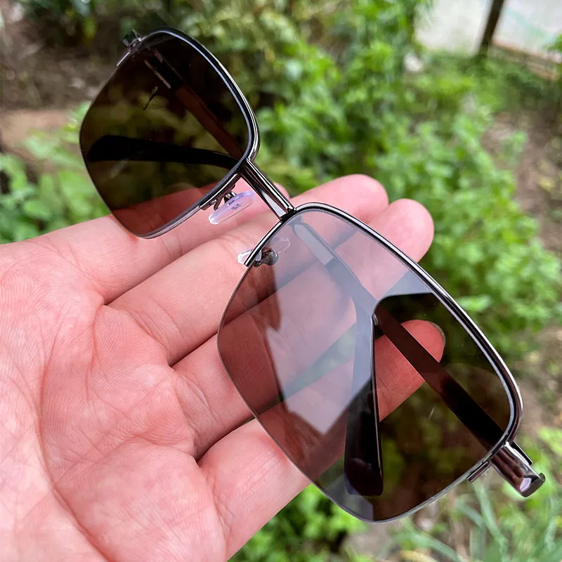 Óculos de Sol Vintage com Cristal Defumado Natural para Homens, Proteção Antirreflexo para os Olhos, Óculos de Sol para Idosos - Imagem 6