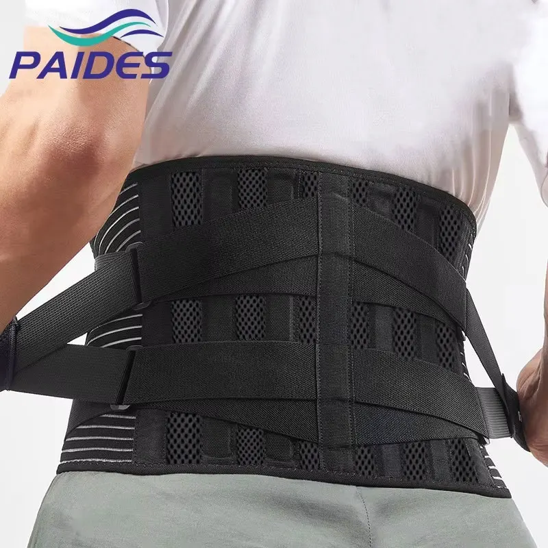 Cinto de Suporte Lombar PAIDES Super Estável, Ajustável, com Almofada Removível, Elástico, para Tração nas Costas, Suporte para a Parte Inferior das Costas, Adulto
