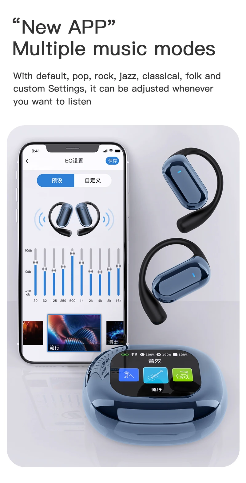 3-em-1 AI Language Translator Earbuds Tempo real OWS HD Som Qualidade Longa Vida útil da bateria 144 Idiomas Touch Screen 5G - Imagem 11